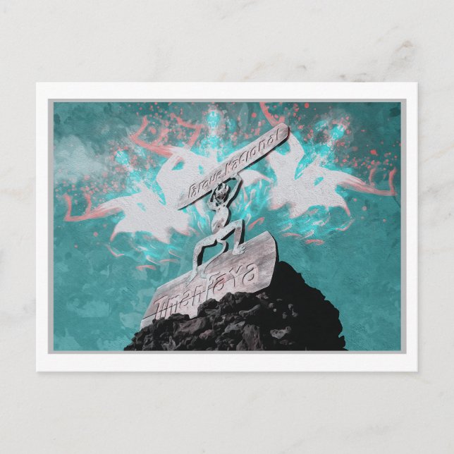 CARTÃO POSTAL TIMANFAYA - ILHAS CANÁRIAS ESPANHA WATERCOLOR (Frente)