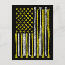 Cartão Postal Time Vintage Equipe de Softbol da Bandeira America