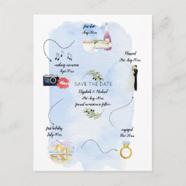 Cartão Postal Timeline Ilustrada Do Orçamento Salvar A Data