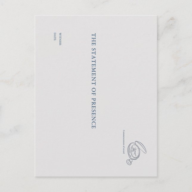 Cartão Postal Timepiece- Minimalist Union Witness Postcard (Frente)