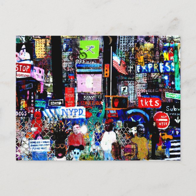 Cartão Postal Times Square à Noite (Frente)