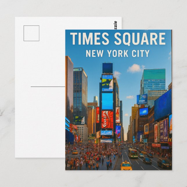Cartão Postal Times Square – Cidade de Nova York (Frente/Verso)
