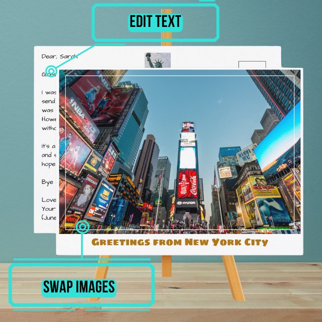 Cartão Postal Times Square em Nova Iorque (Please enjoy our New York City postcard)