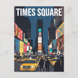 Cartão Postal Times Square New York Taxi Cab Art