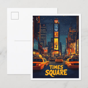 Cartão Postal Times Square USA Art Vintage Viagem