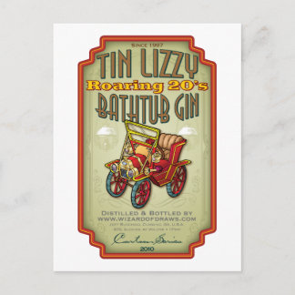 Cartão Postal Tin Lizzy Bathtub Gin