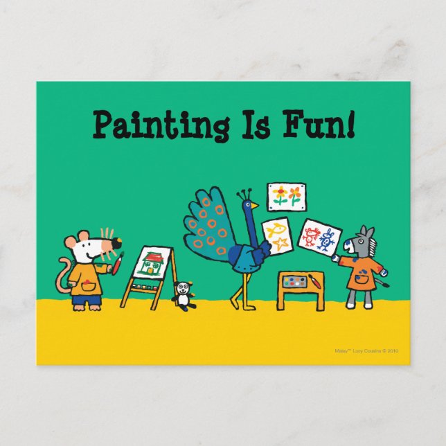 Cartão Postal Tinta com Maisy! (Frente)