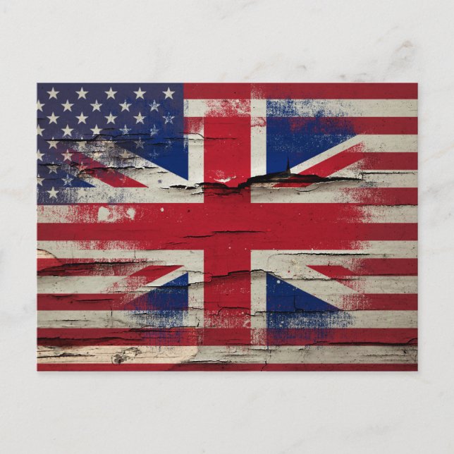 Cartão Postal Tinta de estalo | British American Flag (Frente)