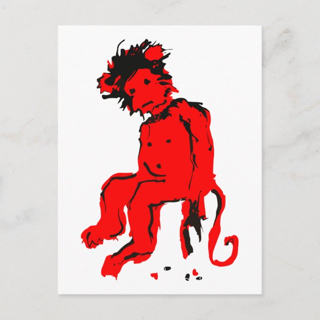 Cartão Postal tinta de macaco emo (Frente)