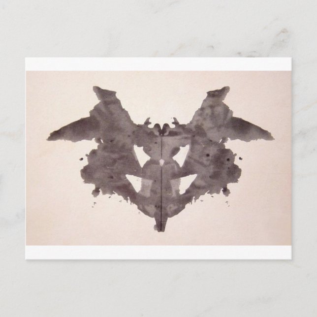 Cartão Postal Tinta de teste de Rorschach Plate 1 Bat, Mama (Frente)