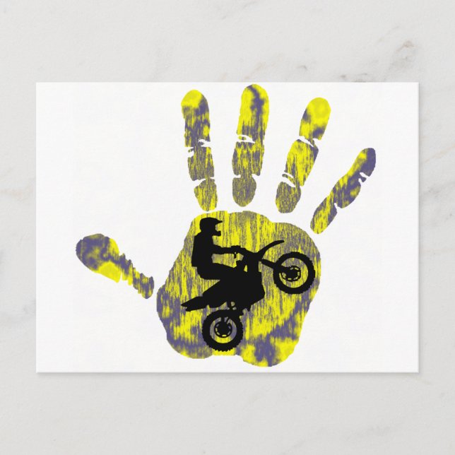 Cartão Postal Tinta fresca de moto (Frente)