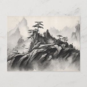 Cartão Postal Tinta na paisagem do papel