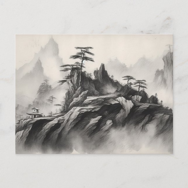 Cartão Postal Tinta na paisagem do papel (Frente)