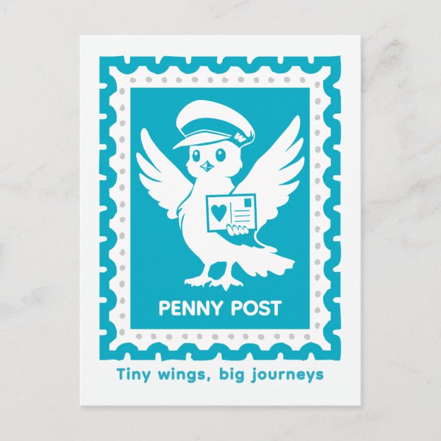 Cartão Postal Tiny Wings Big Journeys Penny Post (Frente)