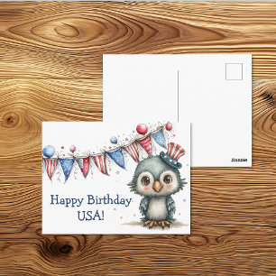 Cartão Postal Tio Sam Águia Bebê Arte Patriótica