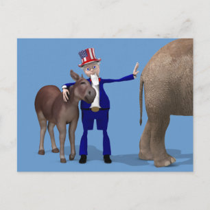 Cartão Postal Tio Sam ama Donkeys