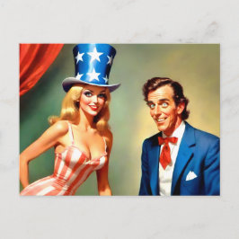 Cartão Postal Tio Sam EUA engraçado