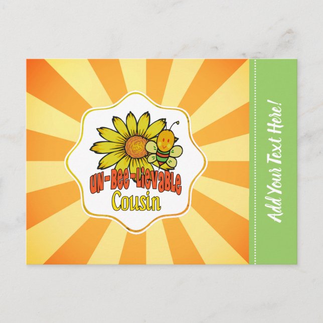 Cartão Postal Tios Girassóis e Abelhas Incríveis (Frente)