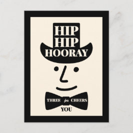 Cartão Postal Tip Tip Hurra Três Vivas para Você Tipografia