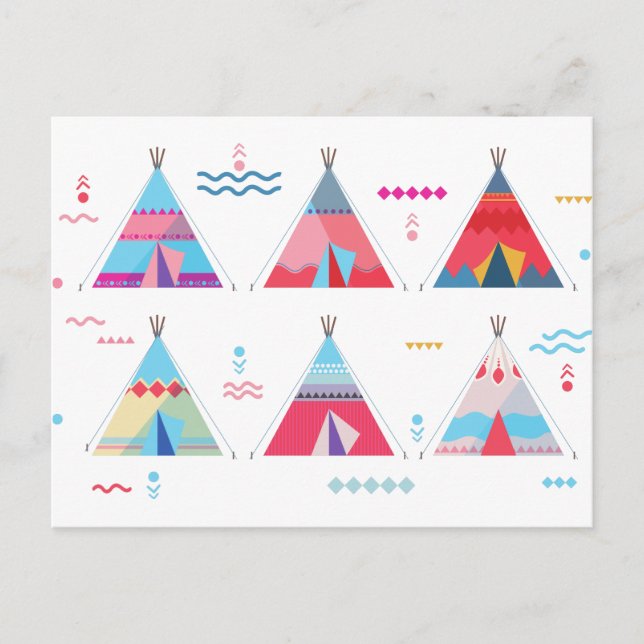 Cartão Postal tipi rosa (Frente)