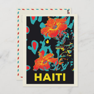 Cartão postal típico de caribe hibisco do Haiti