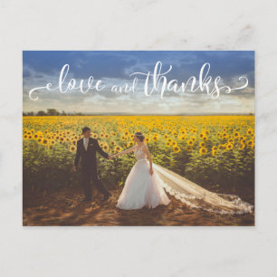 Cartão Postal Tipo de casamento sutil e elegante Amor e Agradeci