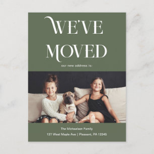 Cartão Postal Tipo de na moda, Movemos Uma Nova Foto De Endereço