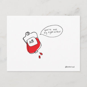 cartão postal tipo sanguíneo