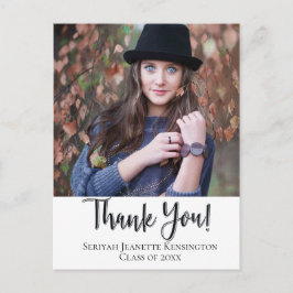 Cartão Postal Tipografia de Agradecimento de Formatura Cristã