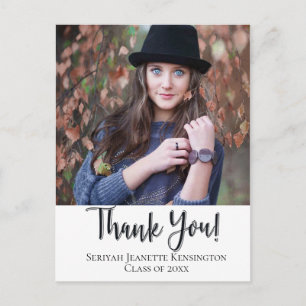 Cartão Postal Tipografia de Agradecimento de Graduação Cristã