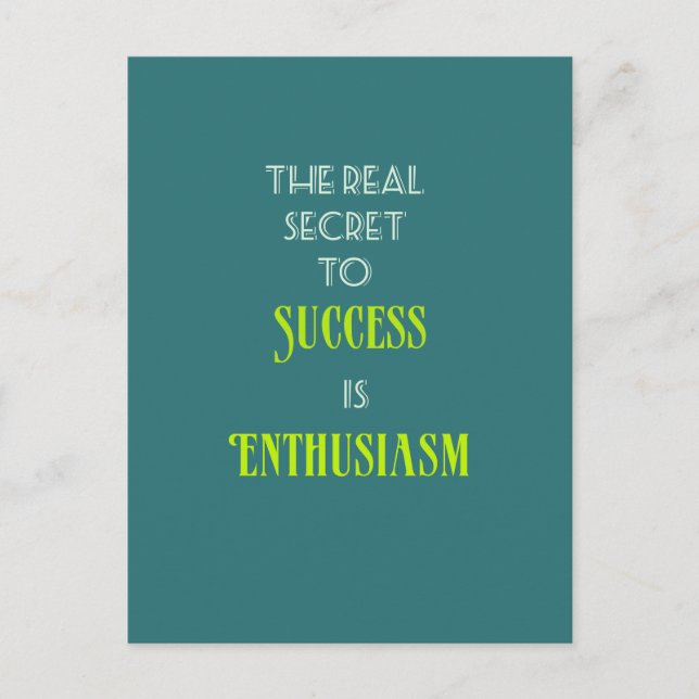 Cartão Postal Tipografia de Cotação Inspirativa (Frente)