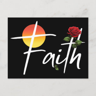 Cartão Postal Tipografia de Fé com Rosas