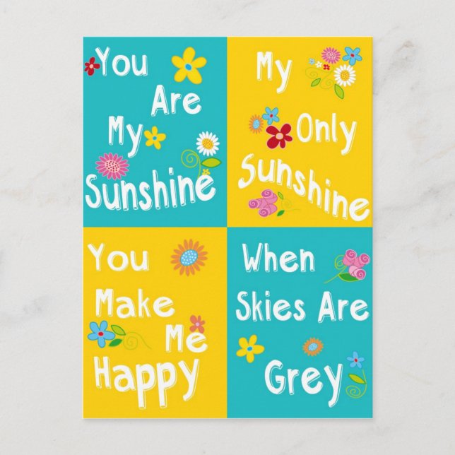 Cartão Postal Tipografia de Frases Motivacionais - Colagem (Frente)