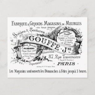 Cartão Postal tipografia de propaganda francesa vintage
