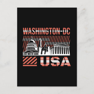 Cartão Postal Tipografia de Viagem de Washington DC EUA Design