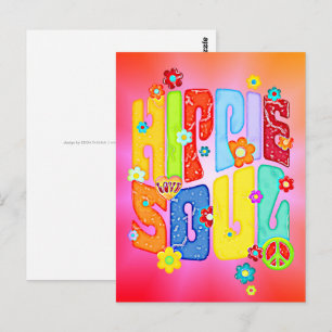 Cartão Postal Tipografia Divertida - ALMA HIPPIE 1