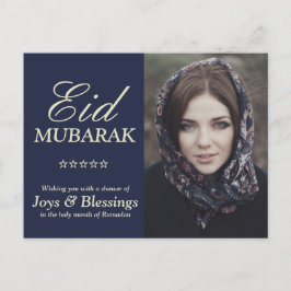 Cartão Postal Tipografia Elegante Personalizada Eid Mubarak Foto