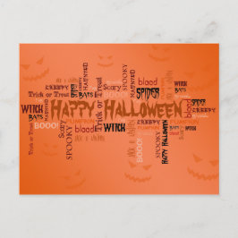 Cartão Postal Tipografia Feliz de Halloween