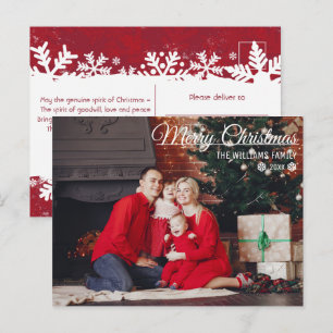 Cartão Postal Tipografia Feliz Natal Família Desejos de FOTO