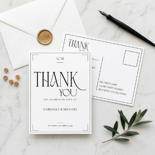 Cartão Postal Tipografia Moderna Agradecimento de Casamento Mini