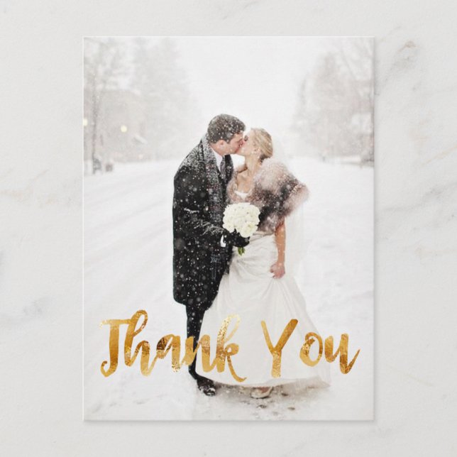 Cartão Postal Tipografia Moderna, Dourada, Obrigado (Frente)