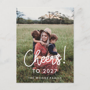 Cartão Postal Tipografia moderna Para foto de Ano Novo de 2026