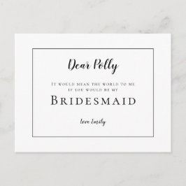 Cartão Postal Tipografia Negra Clássica/Solicitação Bridesmaid