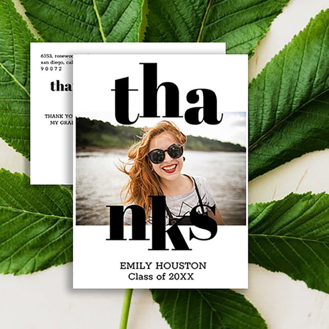 Cartão Postal Tipografia Negrito Graduação Agradecimento Foto (Criador carregado)