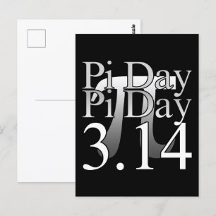 Cartão Postal Tipografia Pi Day Preta