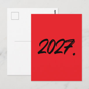 Cartão Postal Tipografia Pincel Tinta Ano De 2027