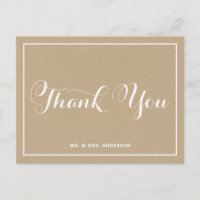 Tipografia Russo Vintage Obrigado Cartão-Postal