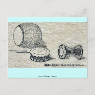 Cartão Postal Tipos de tambores Ukiyo-e.