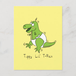 Cartão Postal Tippy Lil T-Rex Baby Dinosaur Engraçado Cartão-P