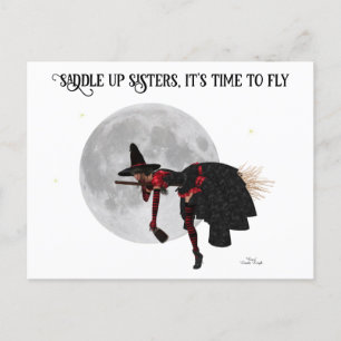 Cartão Postal Tipsy Witry Sobre Cartão-Postal De Broom Voador